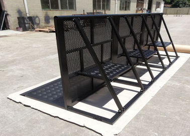 Concert Crowd Control Barriers Black Surface With 40x50x2mm Square Tube