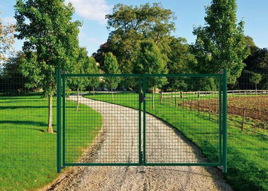 PVC Coated Welded Wire Fence Galvanised Square Mesh Fencing Green Color