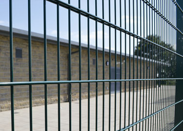 Green Powder Coated Double Wire Mesh Fence / Welded Wire Mesh Panels 200 X 50 MM