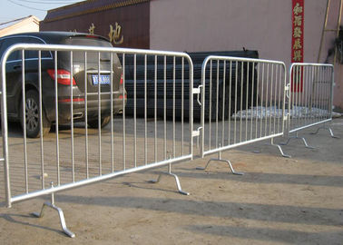 ISO Steel Road Barrier Metal Traffic Barrier 1.1 X 2.2Meter With Fix Foot 40MM Pipe